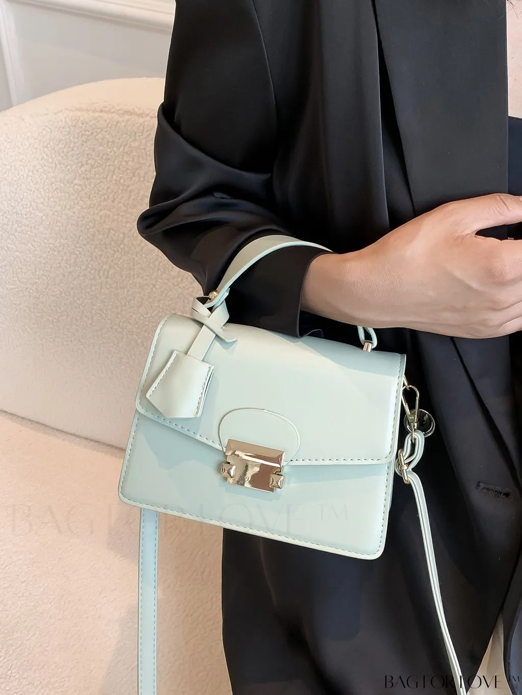 BagForLove - Compact Solid Color Square PU Leather Handbag