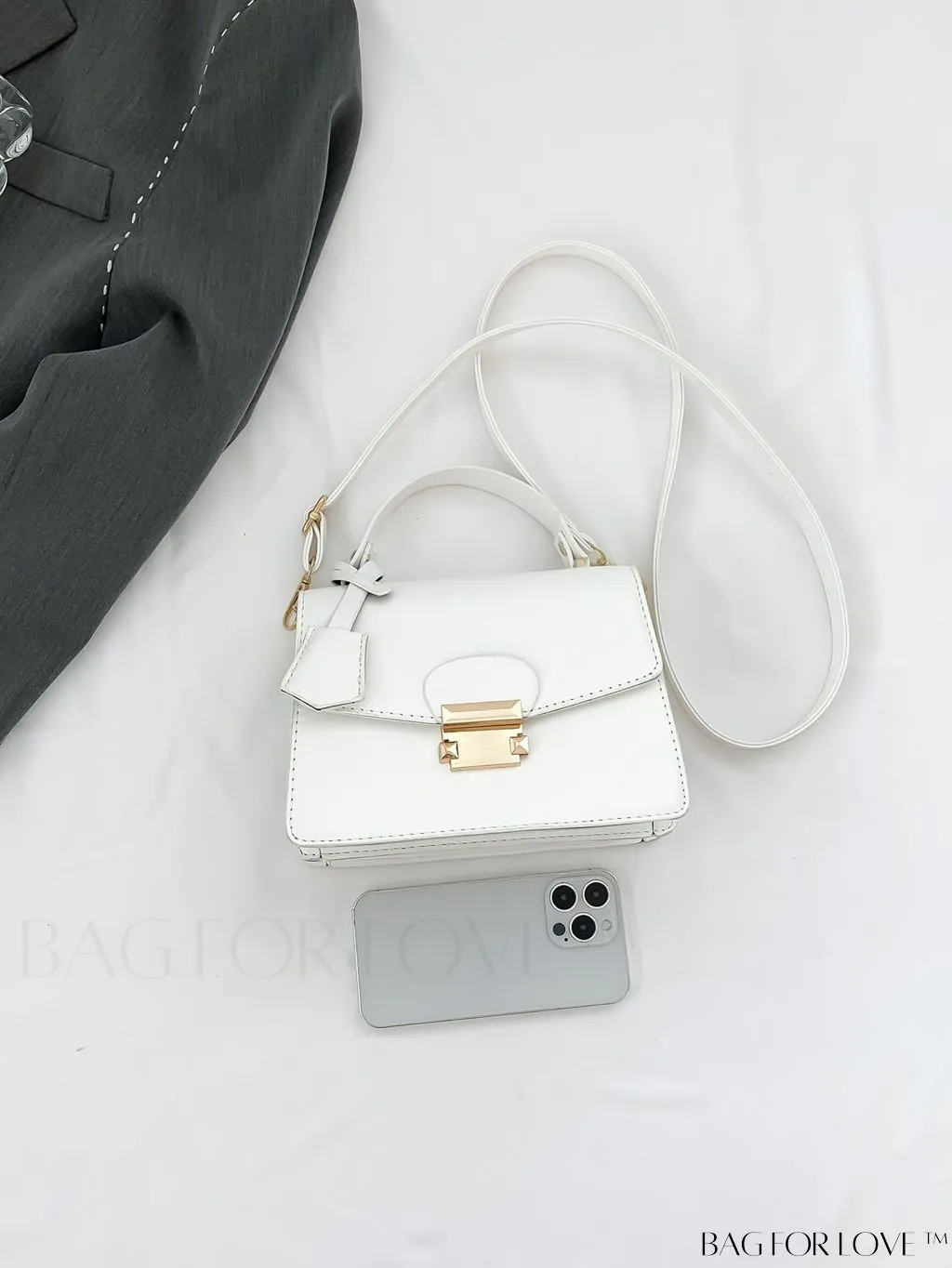 BagForLove - Compact Solid Color Square PU Leather Handbag