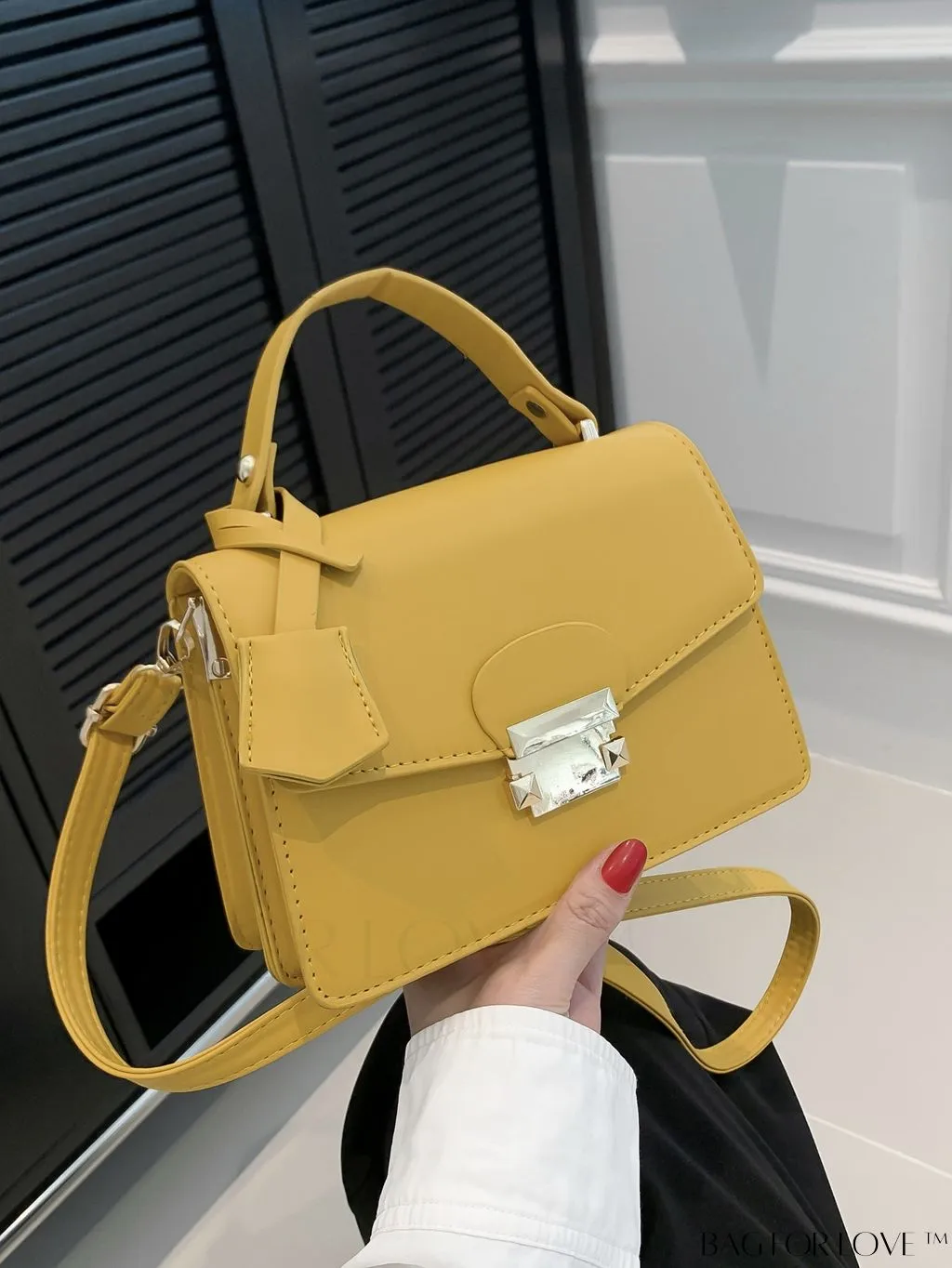 BagForLove - Compact Solid Color Square PU Leather Handbag