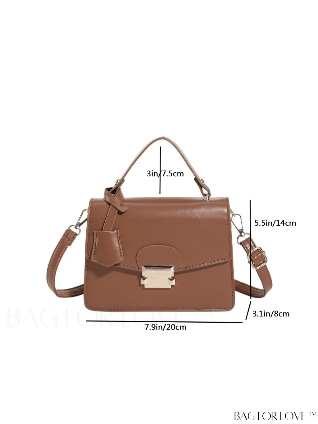 BagForLove - Compact Solid Color Square PU Leather Handbag