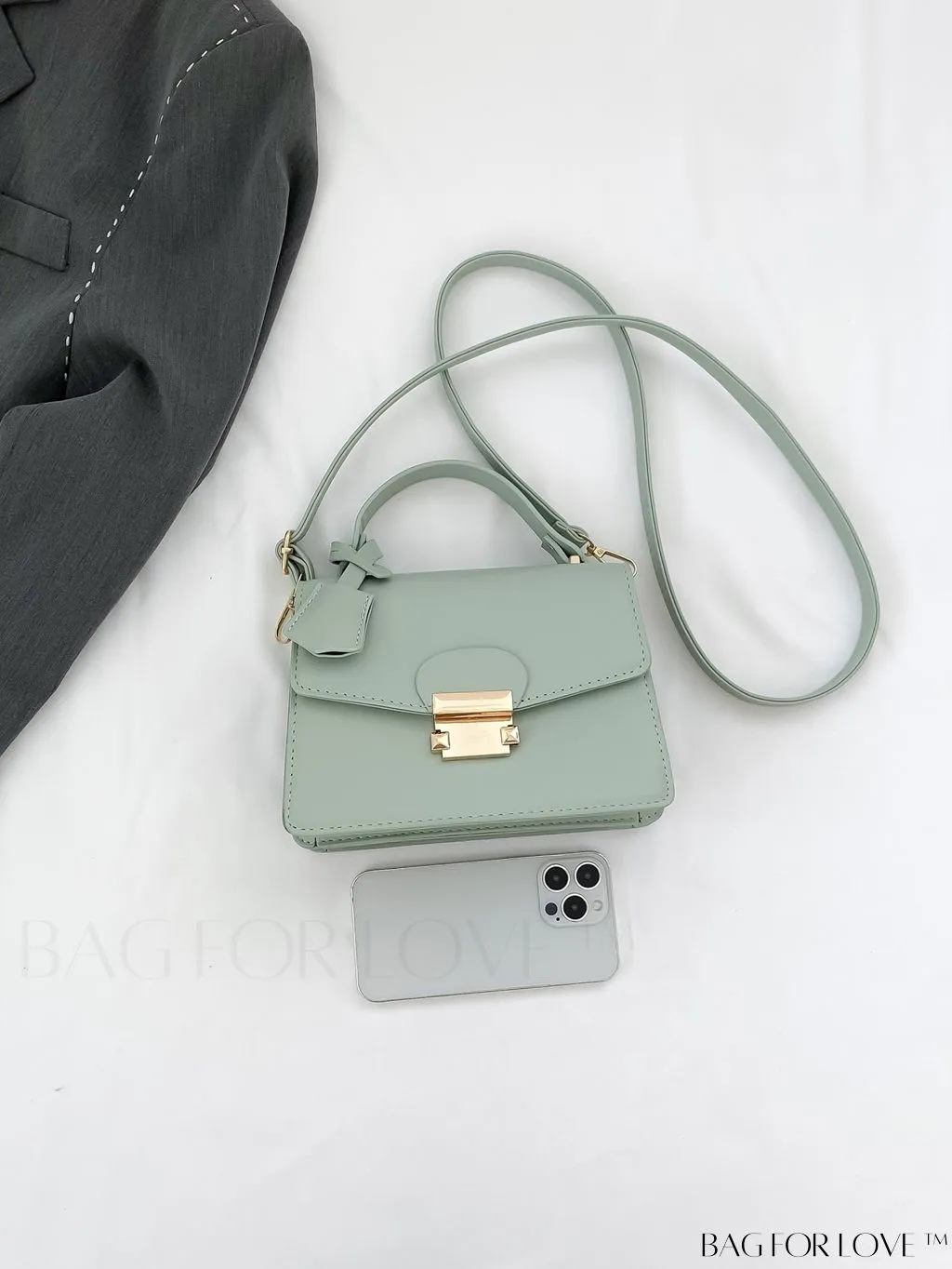 BagForLove - Compact Solid Color Square PU Leather Handbag