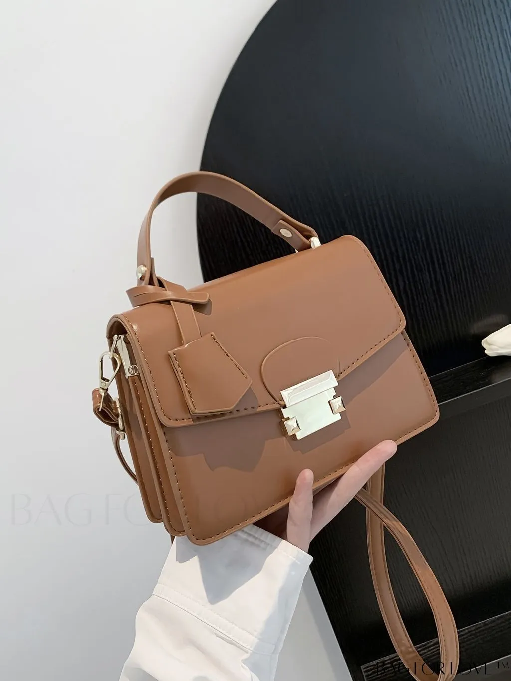BagForLove - Compact Solid Color Square PU Leather Handbag