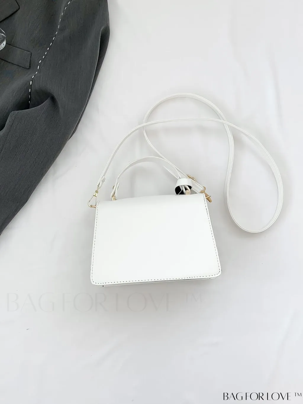 BagForLove - Compact Solid Color Square PU Leather Handbag