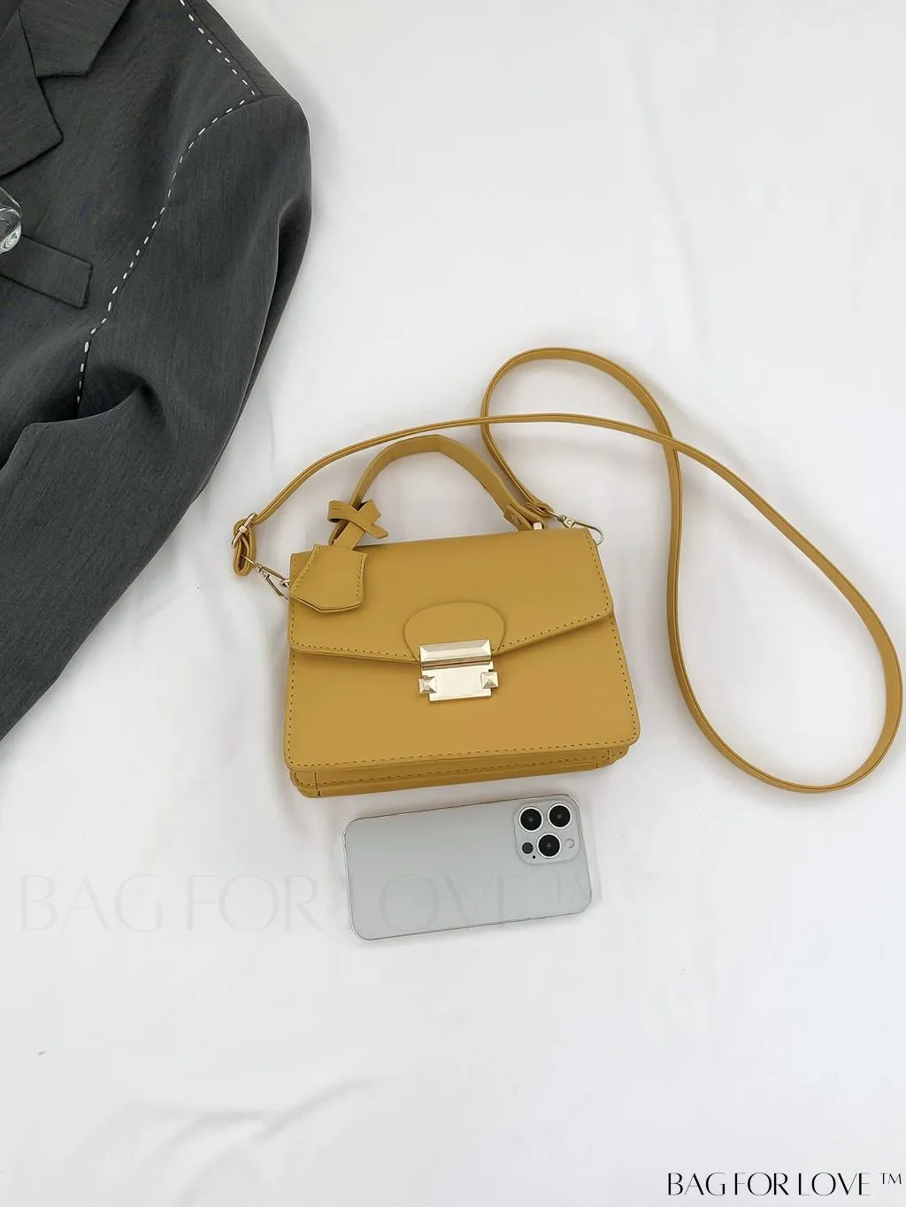 BagForLove - Compact Solid Color Square PU Leather Handbag