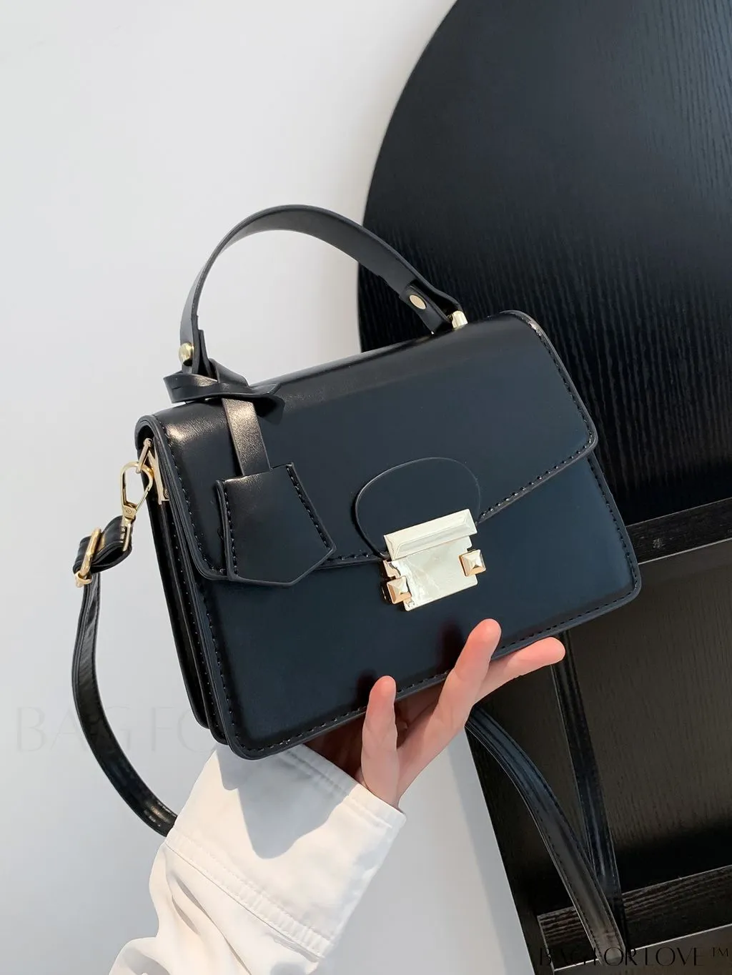 BagForLove - Compact Solid Color Square PU Leather Handbag