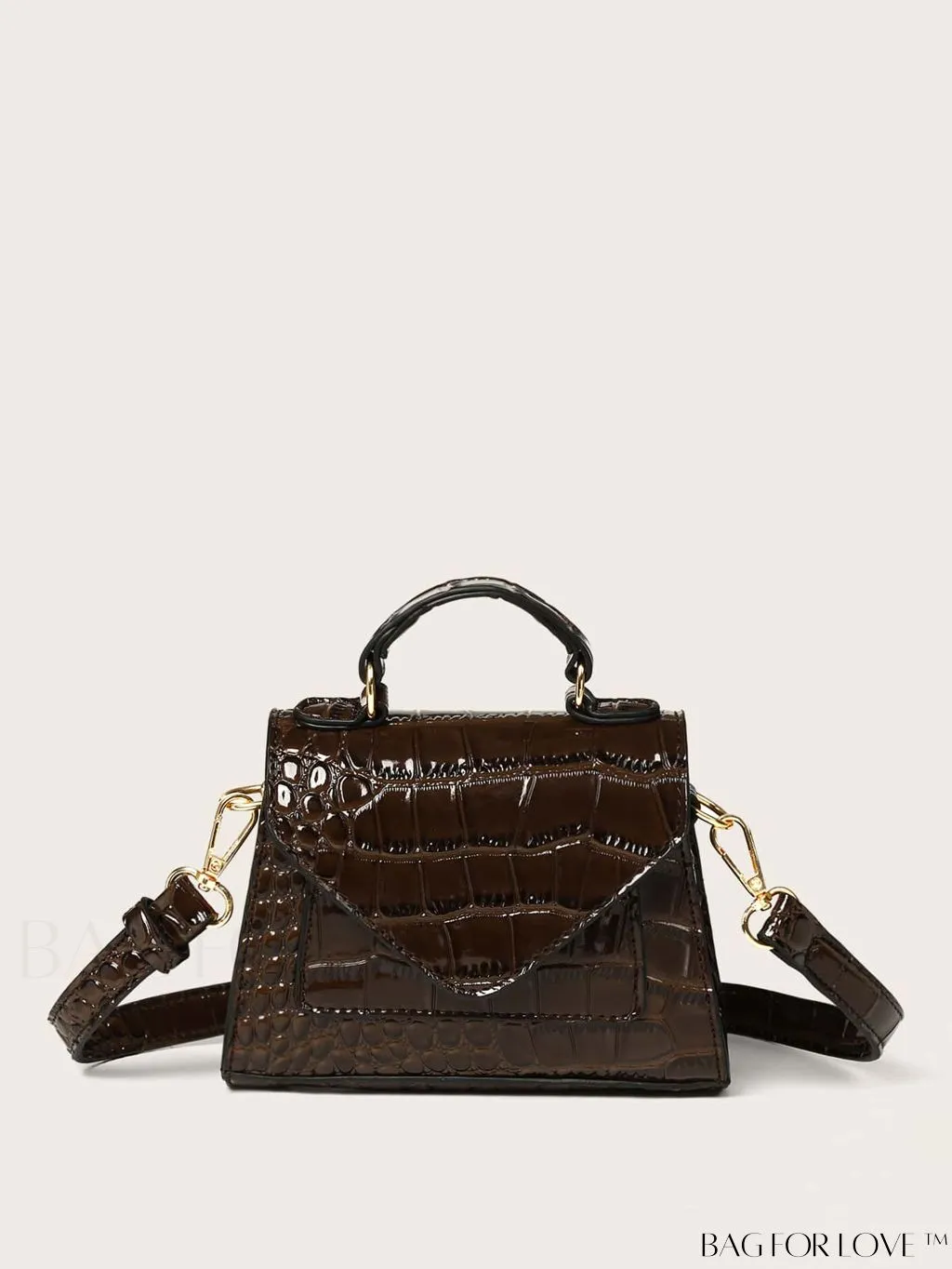 BagForLove - Croc-Embossed Mini Satchel: Elegant and Compact Bag