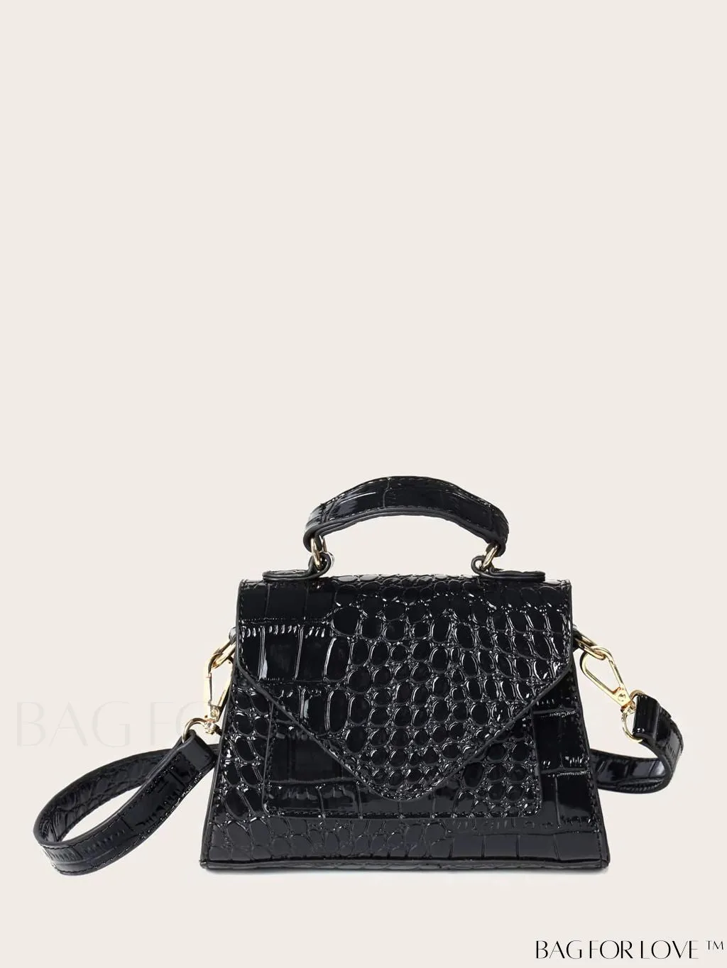 BagForLove - Croc-Embossed Mini Satchel: Elegant and Compact Bag
