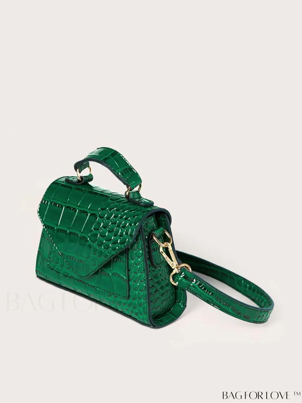 BagForLove - Croc-Embossed Mini Satchel: Elegant and Compact Bag