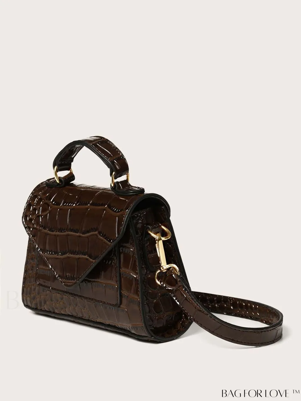 BagForLove - Croc-Embossed Mini Satchel: Elegant and Compact Bag
