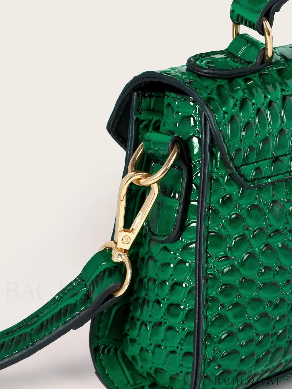 BagForLove - Croc-Embossed Mini Satchel: Elegant and Compact Bag