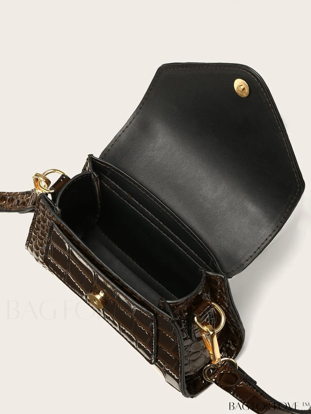 BagForLove - Croc-Embossed Mini Satchel: Elegant and Compact Bag