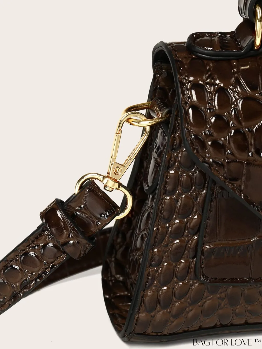 BagForLove - Croc-Embossed Mini Satchel: Elegant and Compact Bag
