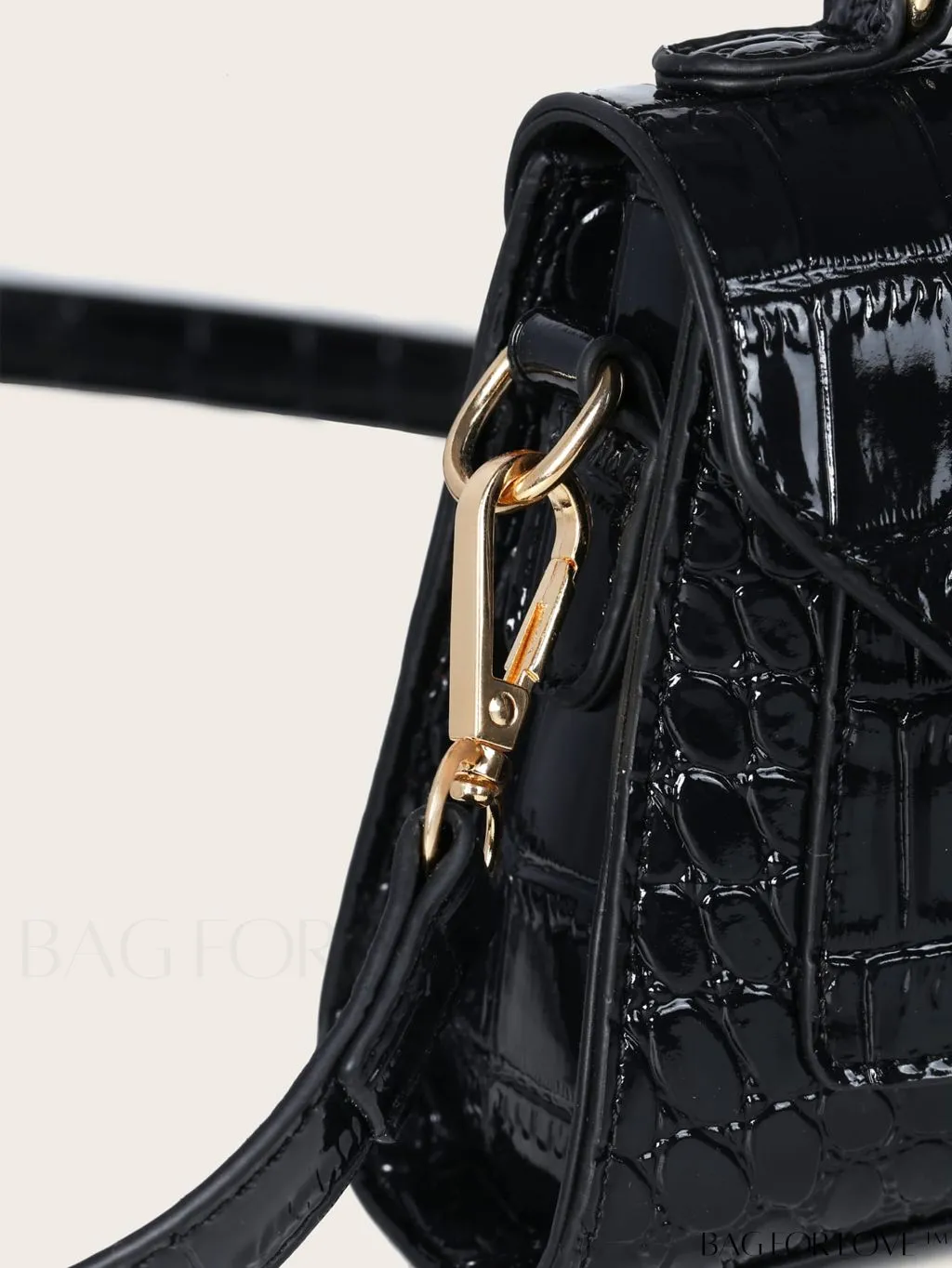 BagForLove - Croc-Embossed Mini Satchel: Elegant and Compact Bag