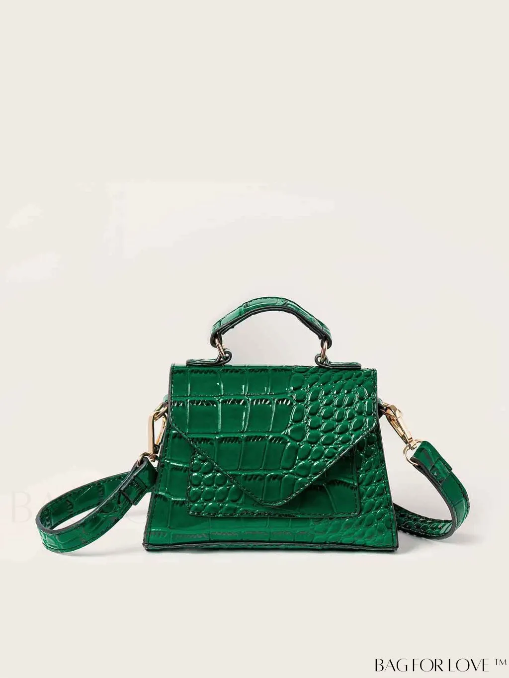 BagForLove - Croc-Embossed Mini Satchel: Elegant and Compact Bag