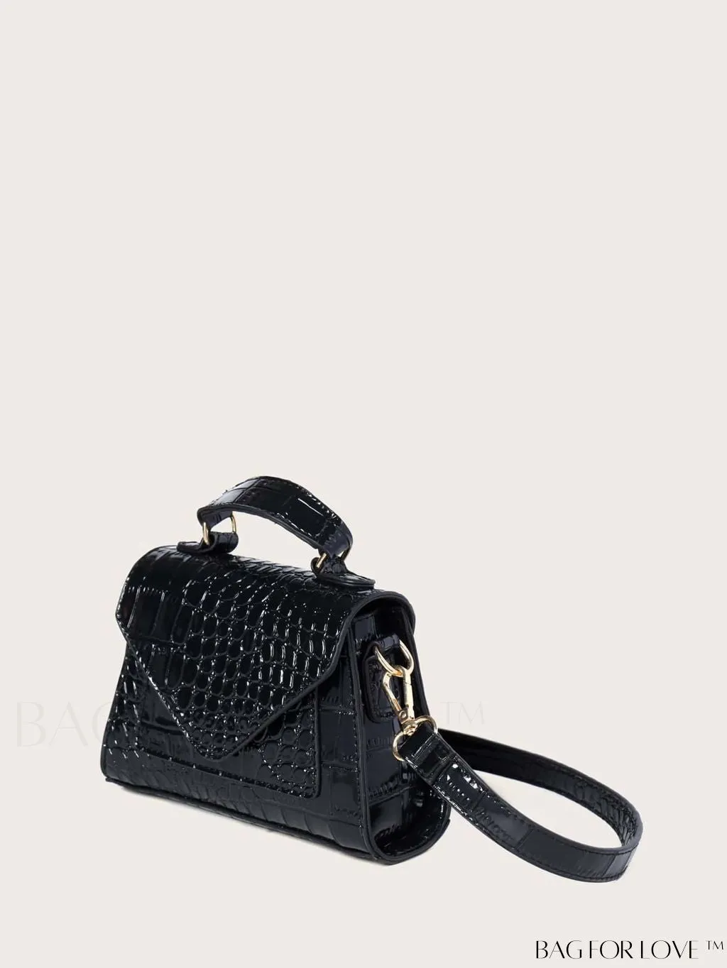 BagForLove - Croc-Embossed Mini Satchel: Elegant and Compact Bag