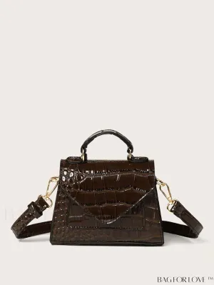 BagForLove - Croc-Embossed Mini Satchel: Elegant and Compact Bag