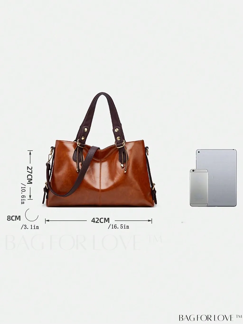 BagForLove - Large Capacity PU Tote Bag with Stylish Zipper