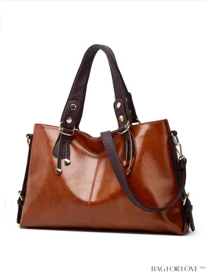 BagForLove - Large Capacity PU Tote Bag with Stylish Zipper