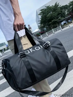 BagForLove - Medium Gym Travel Bag with Stylish Letter Graphics