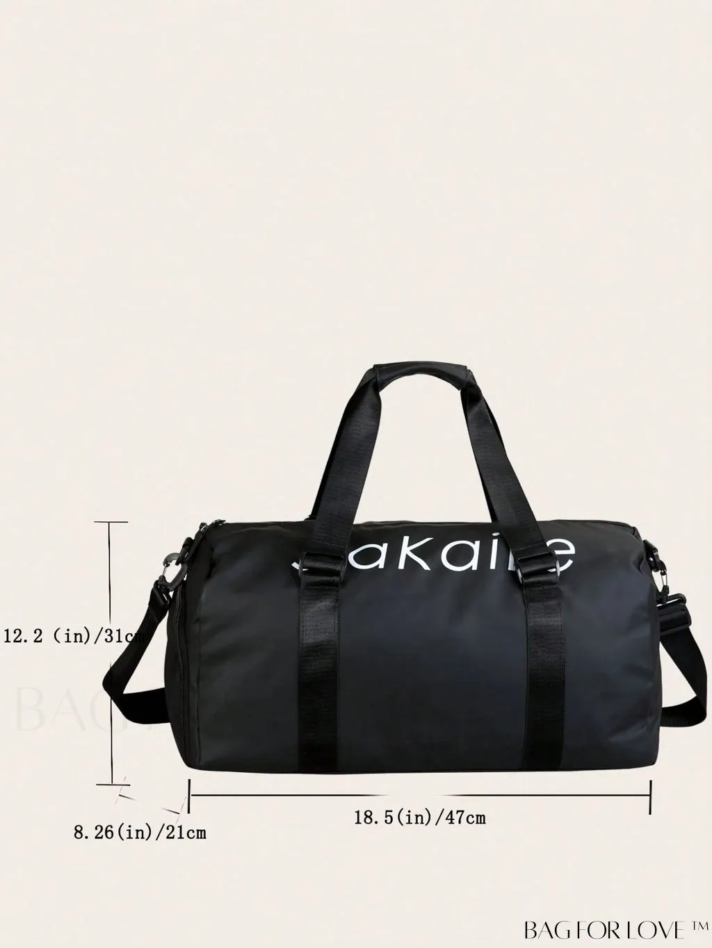 BagForLove - Medium Gym Travel Bag with Stylish Letter Graphics