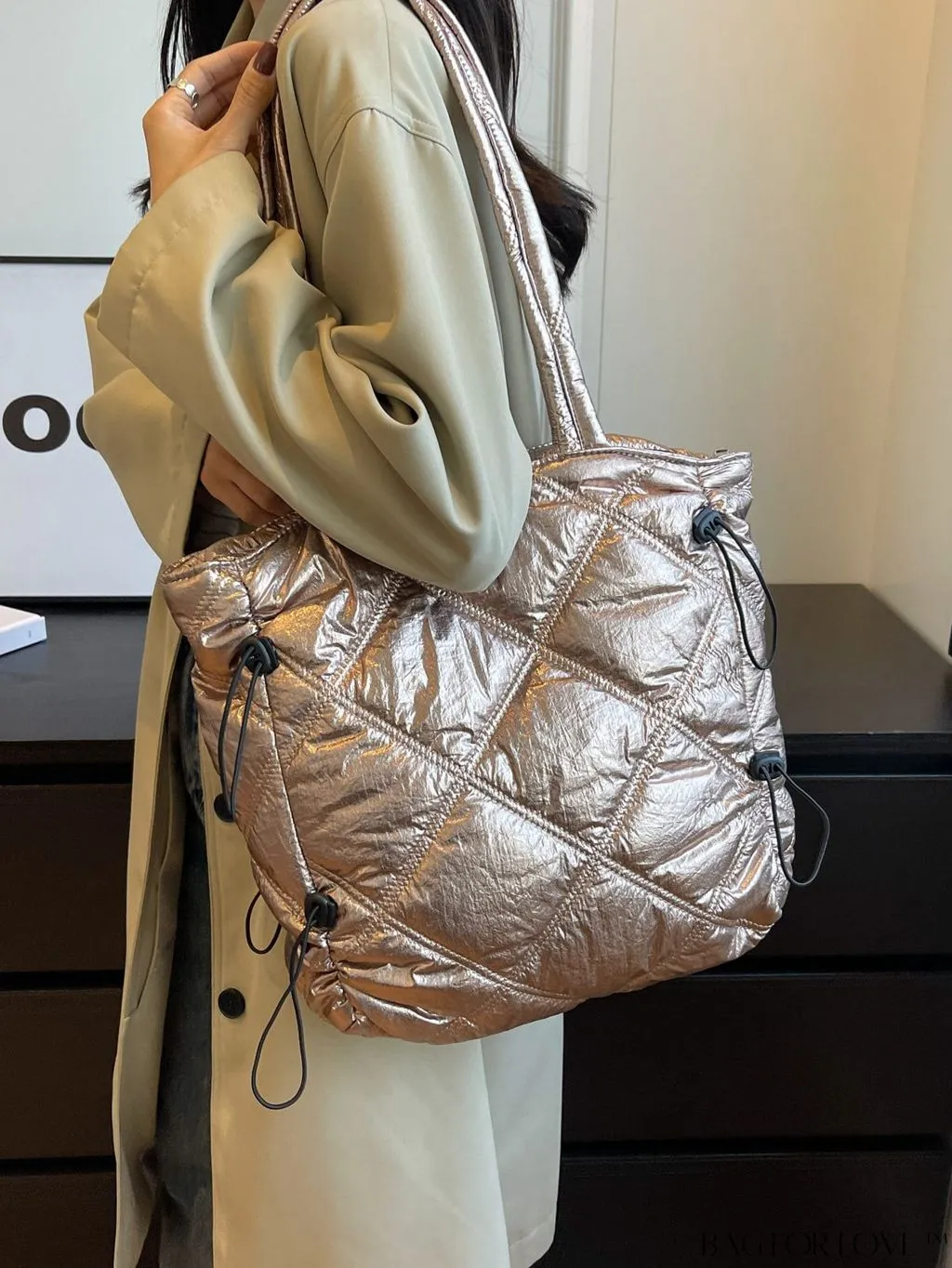 BagForLove - Premium Stitched Tote Bag with Drawstring - Large Capacity for Commuting