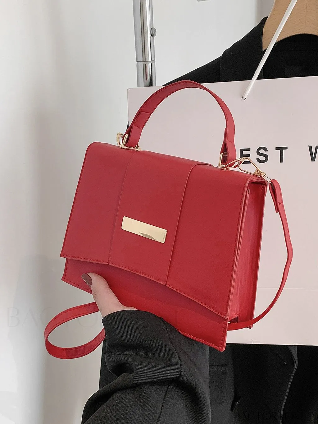 BagForLove - Red Mini Flap Square Bag: Sleek and Minimalist Design