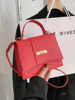 BagForLove - Red Mini Flap Square Bag: Sleek and Minimalist Design