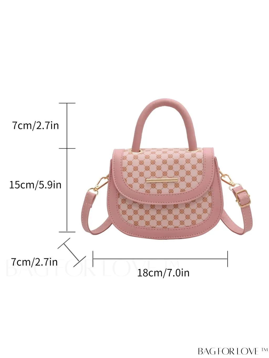 BagForLove - Retro Print Womens Mini Crossbody Bag - Sleek and Stylish Saddle Design