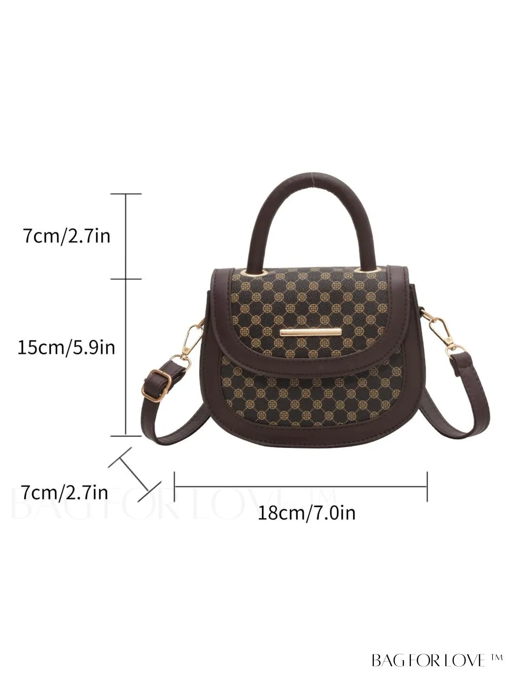 BagForLove - Retro Print Womens Mini Crossbody Bag - Sleek and Stylish Saddle Design