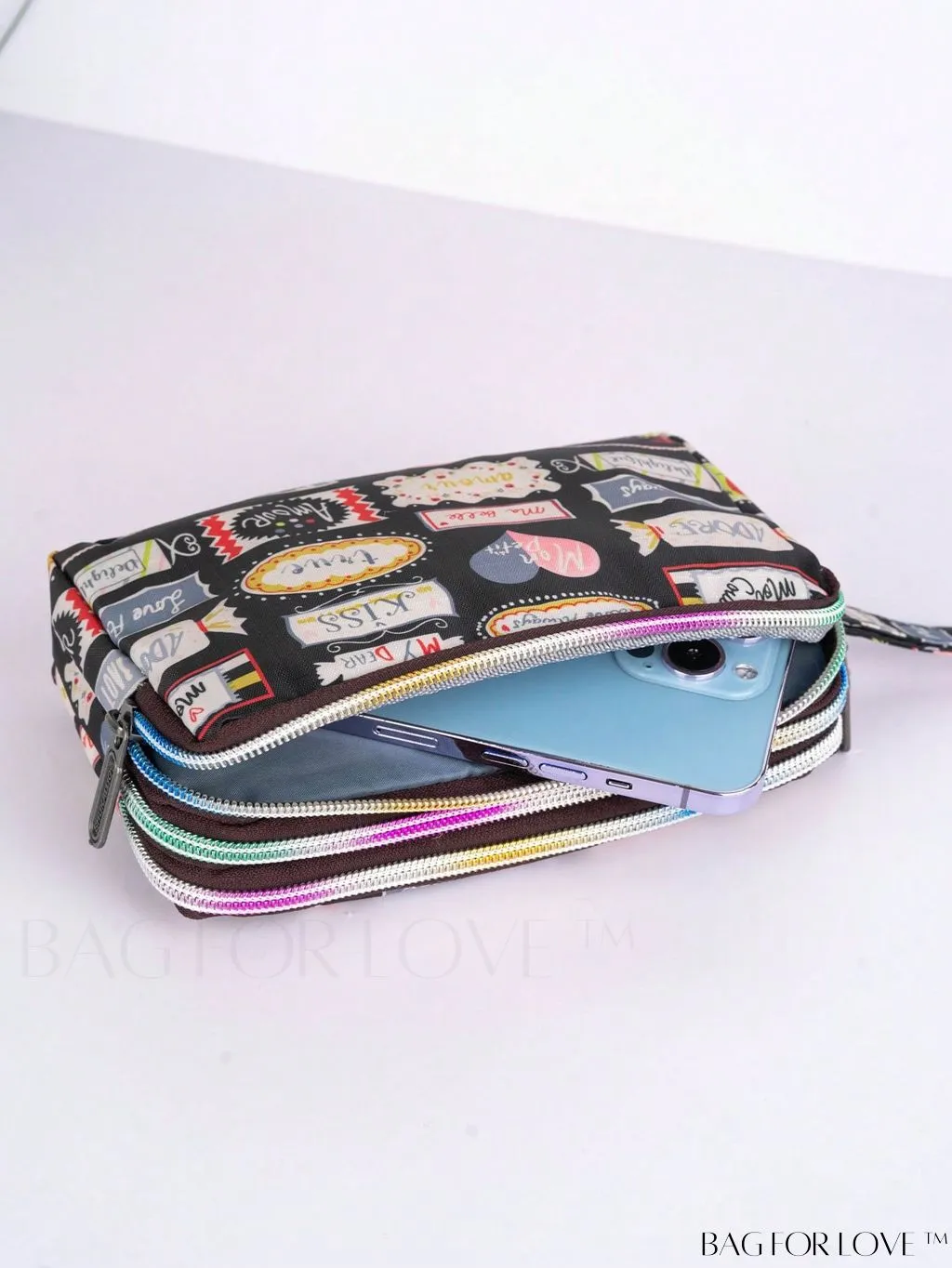BagForLove - Stylish Floral Print Long Wallet: Waterproof, Zippered & Spacious Coin Purse