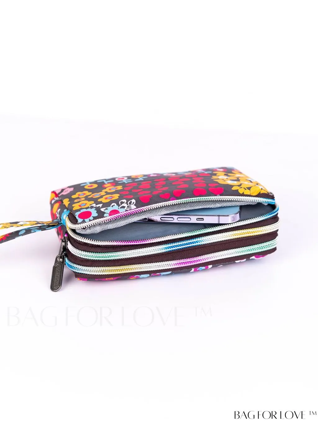 BagForLove - Stylish Floral Print Long Wallet: Waterproof, Zippered & Spacious Coin Purse