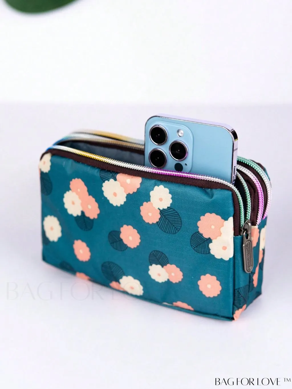 BagForLove - Stylish Floral Print Long Wallet: Waterproof, Zippered & Spacious Coin Purse