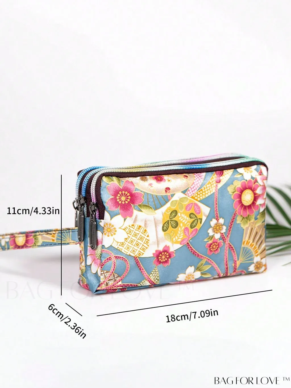 BagForLove - Stylish Floral Print Long Wallet: Waterproof, Zippered & Spacious Coin Purse
