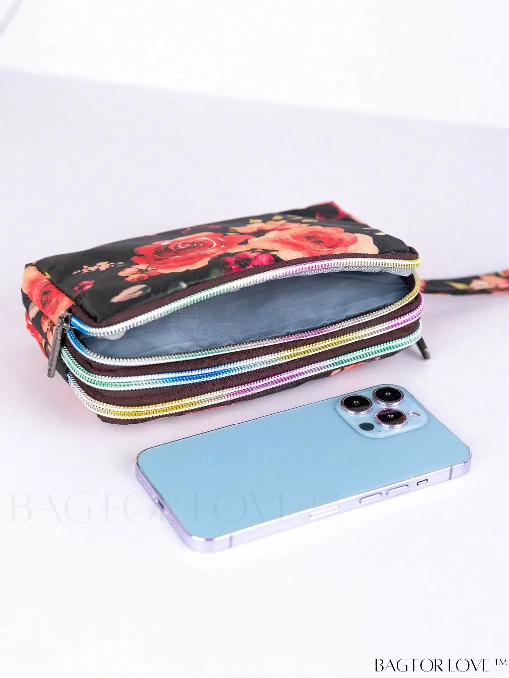 BagForLove - Stylish Floral Print Long Wallet: Waterproof, Zippered & Spacious Coin Purse