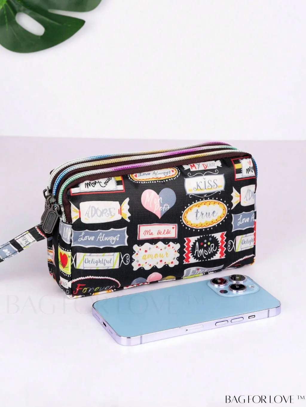 BagForLove - Stylish Floral Print Long Wallet: Waterproof, Zippered & Spacious Coin Purse