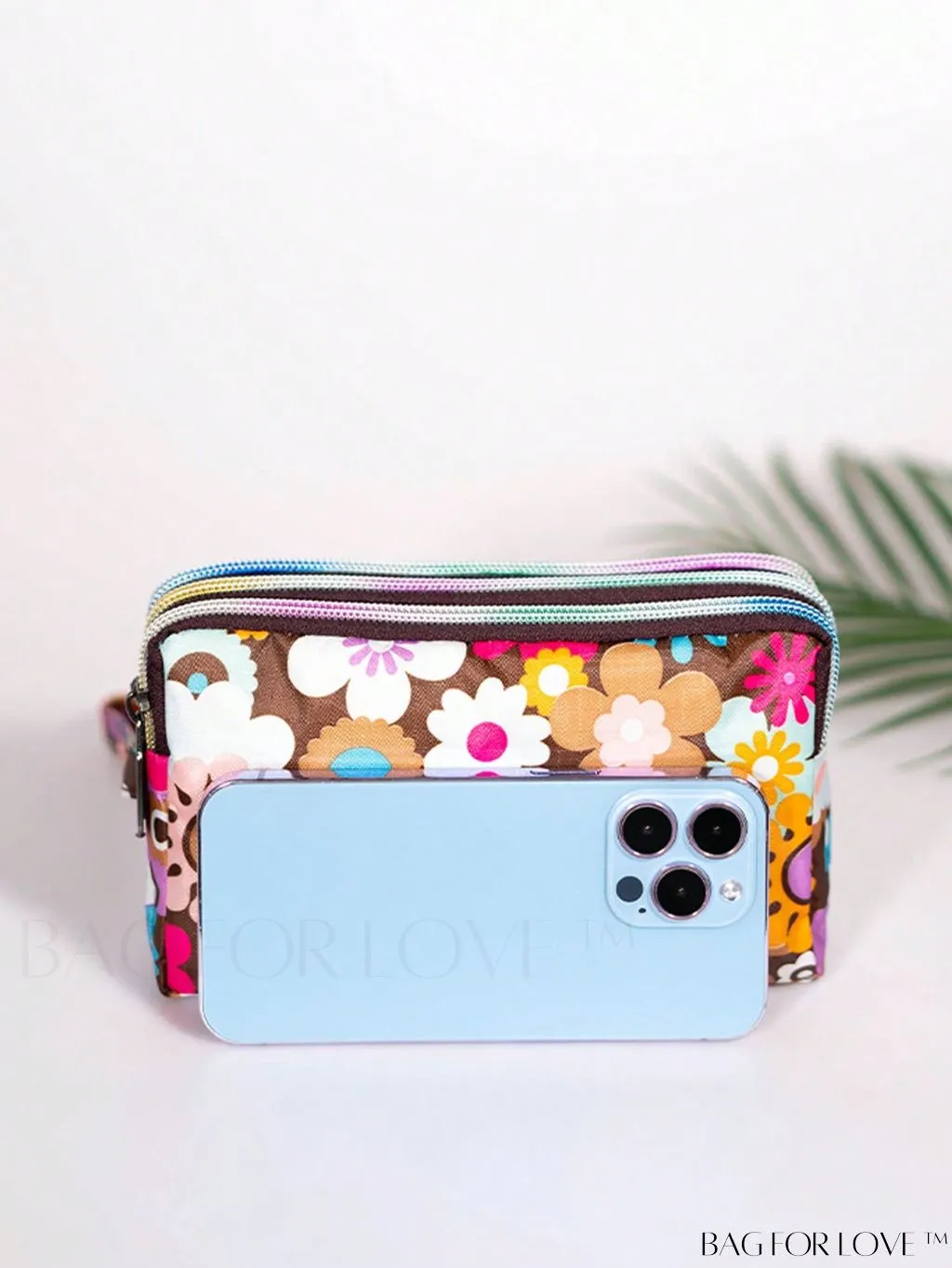 BagForLove - Stylish Floral Print Long Wallet: Waterproof, Zippered & Spacious Coin Purse