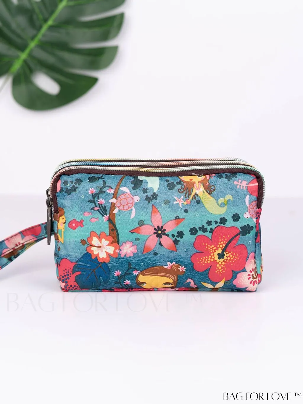 BagForLove - Stylish Floral Print Long Wallet: Waterproof, Zippered & Spacious Coin Purse