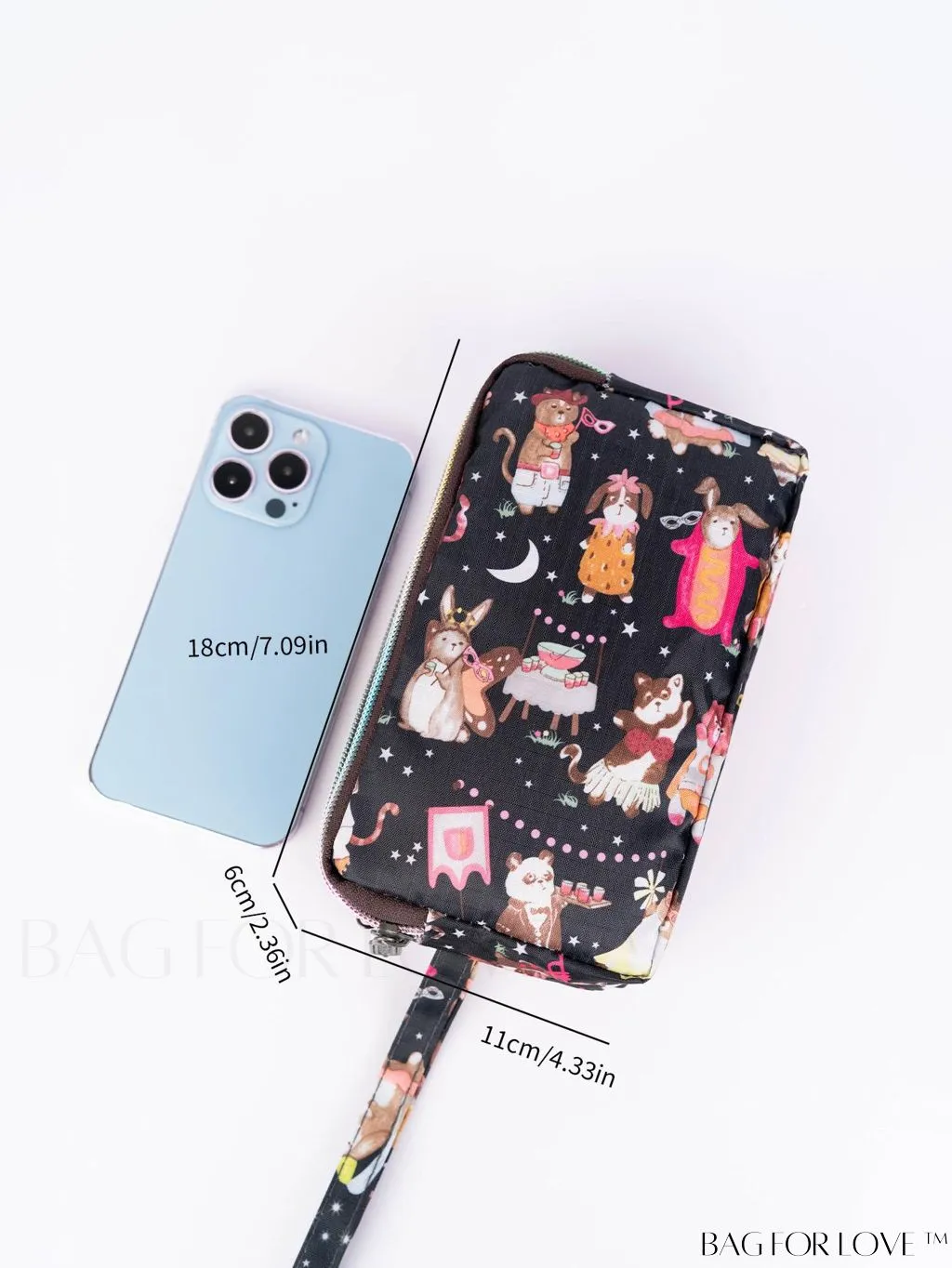 BagForLove - Stylish Floral Print Long Wallet: Waterproof, Zippered & Spacious Coin Purse
