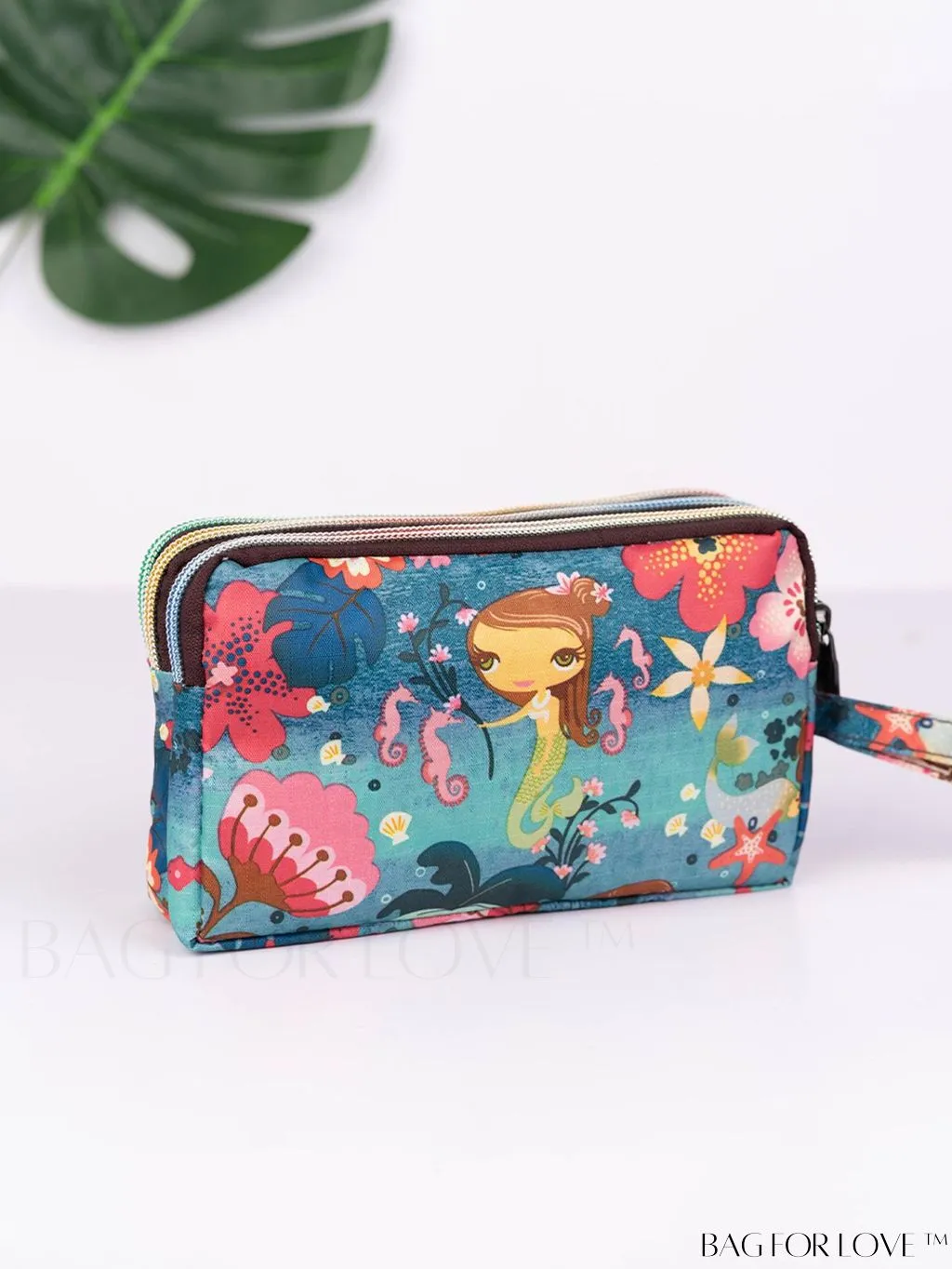 BagForLove - Stylish Floral Print Long Wallet: Waterproof, Zippered & Spacious Coin Purse