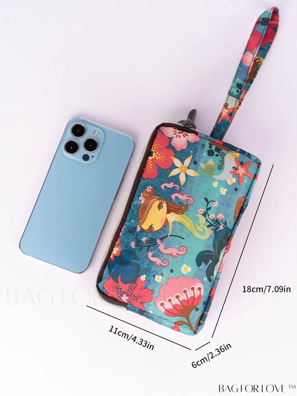BagForLove - Stylish Floral Print Long Wallet: Waterproof, Zippered & Spacious Coin Purse