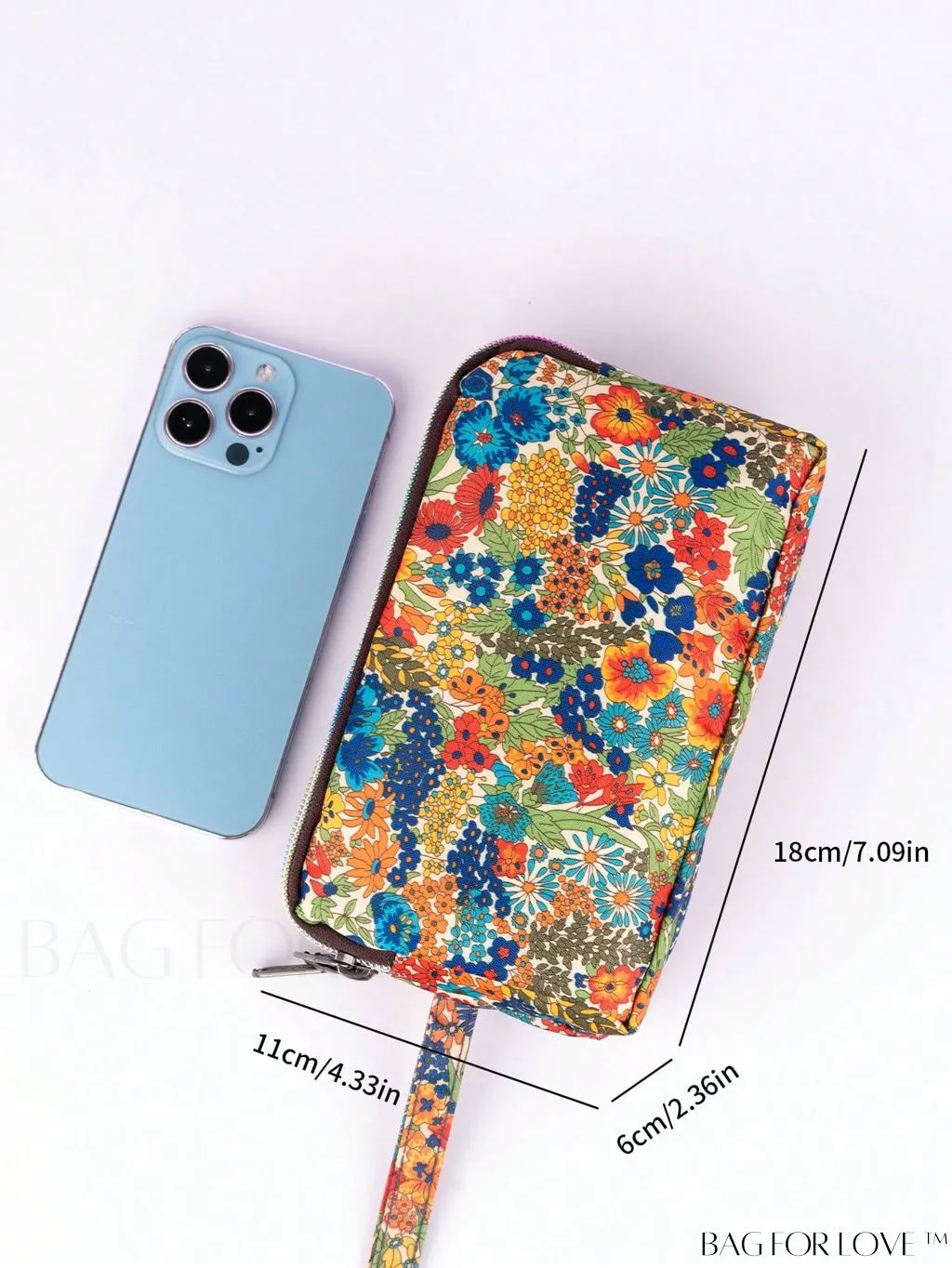 BagForLove - Stylish Floral Print Long Wallet: Waterproof, Zippered & Spacious Coin Purse
