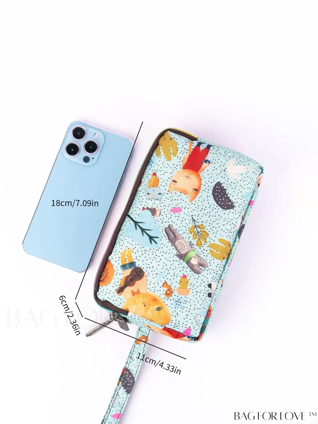 BagForLove - Stylish Floral Print Long Wallet: Waterproof, Zippered & Spacious Coin Purse
