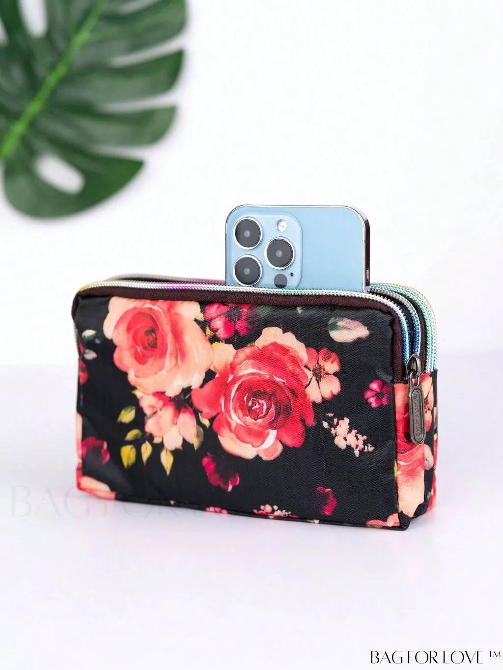 BagForLove - Stylish Floral Print Long Wallet: Waterproof, Zippered & Spacious Coin Purse