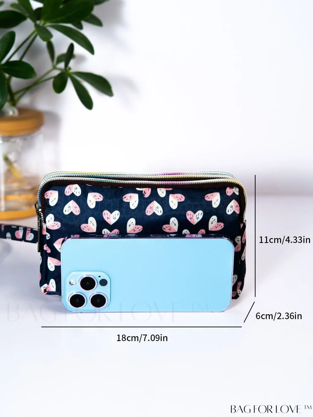 BagForLove - Stylish Floral Print Long Wallet: Waterproof, Zippered & Spacious Coin Purse