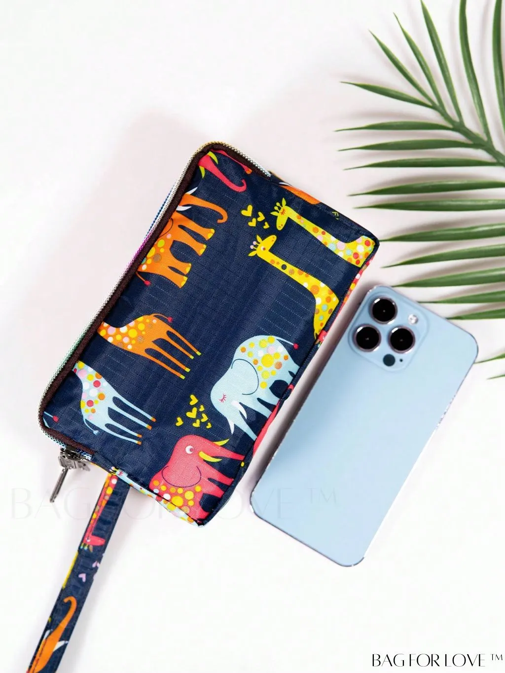 BagForLove - Stylish Floral Print Long Wallet: Waterproof, Zippered & Spacious Coin Purse