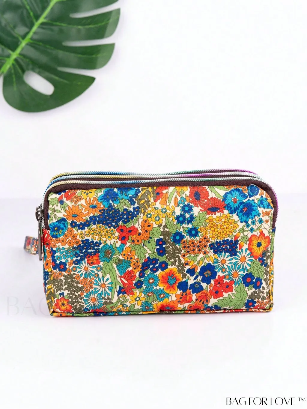 BagForLove - Stylish Floral Print Long Wallet: Waterproof, Zippered & Spacious Coin Purse