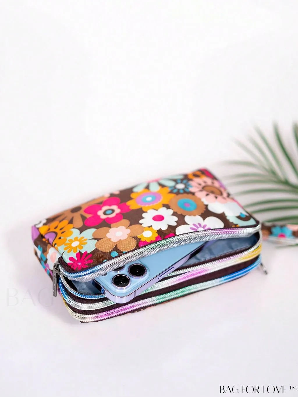 BagForLove - Stylish Floral Print Long Wallet: Waterproof, Zippered & Spacious Coin Purse