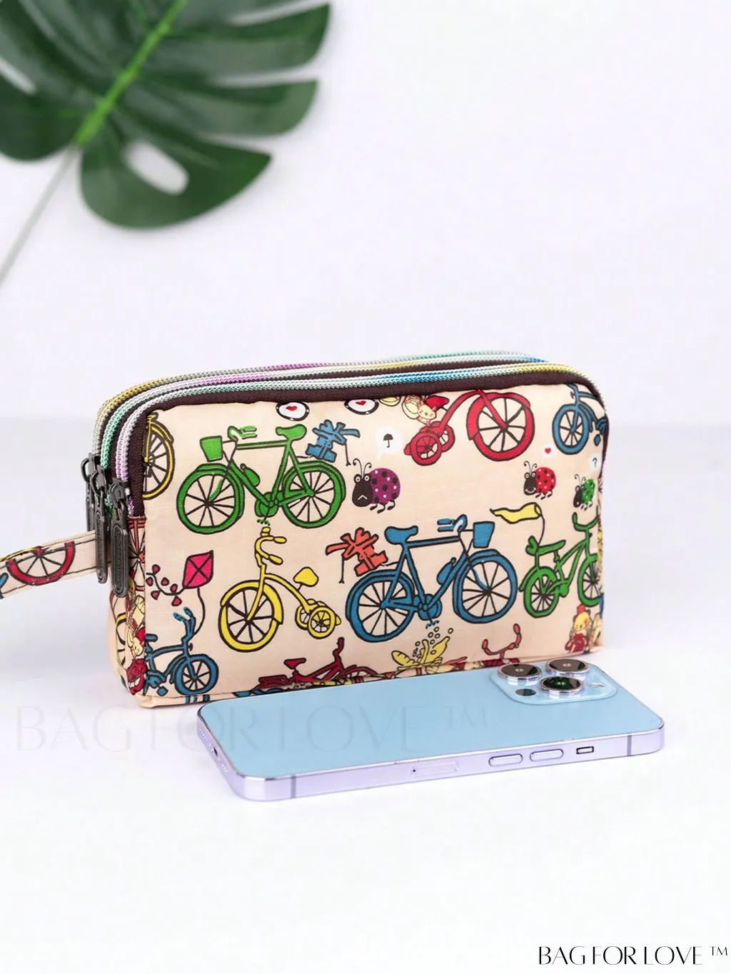 BagForLove - Stylish Floral Print Long Wallet: Waterproof, Zippered & Spacious Coin Purse
