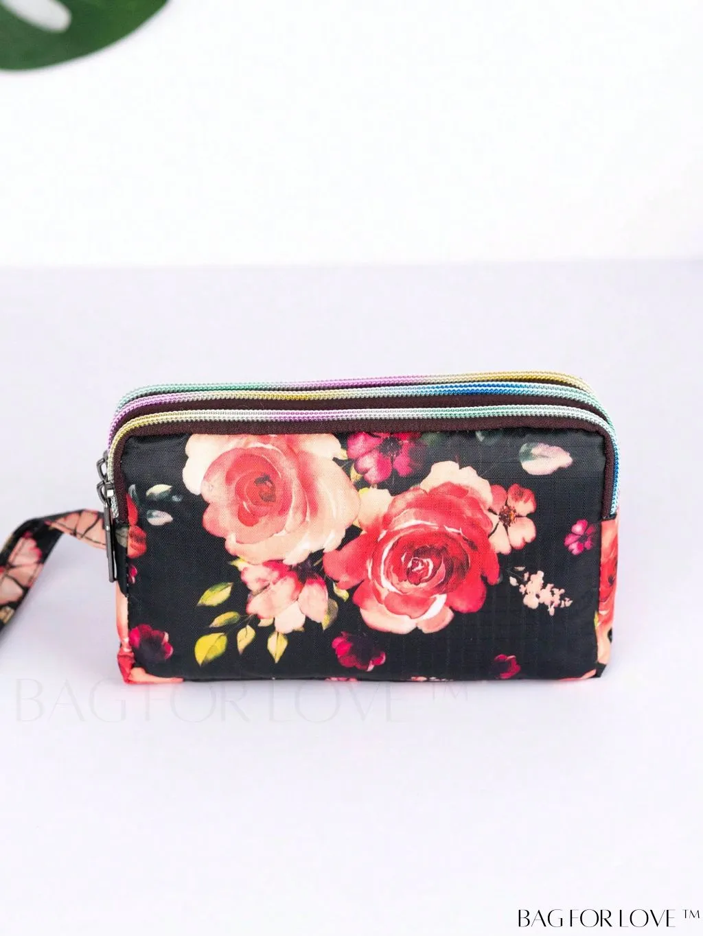 BagForLove - Stylish Floral Print Long Wallet: Waterproof, Zippered & Spacious Coin Purse