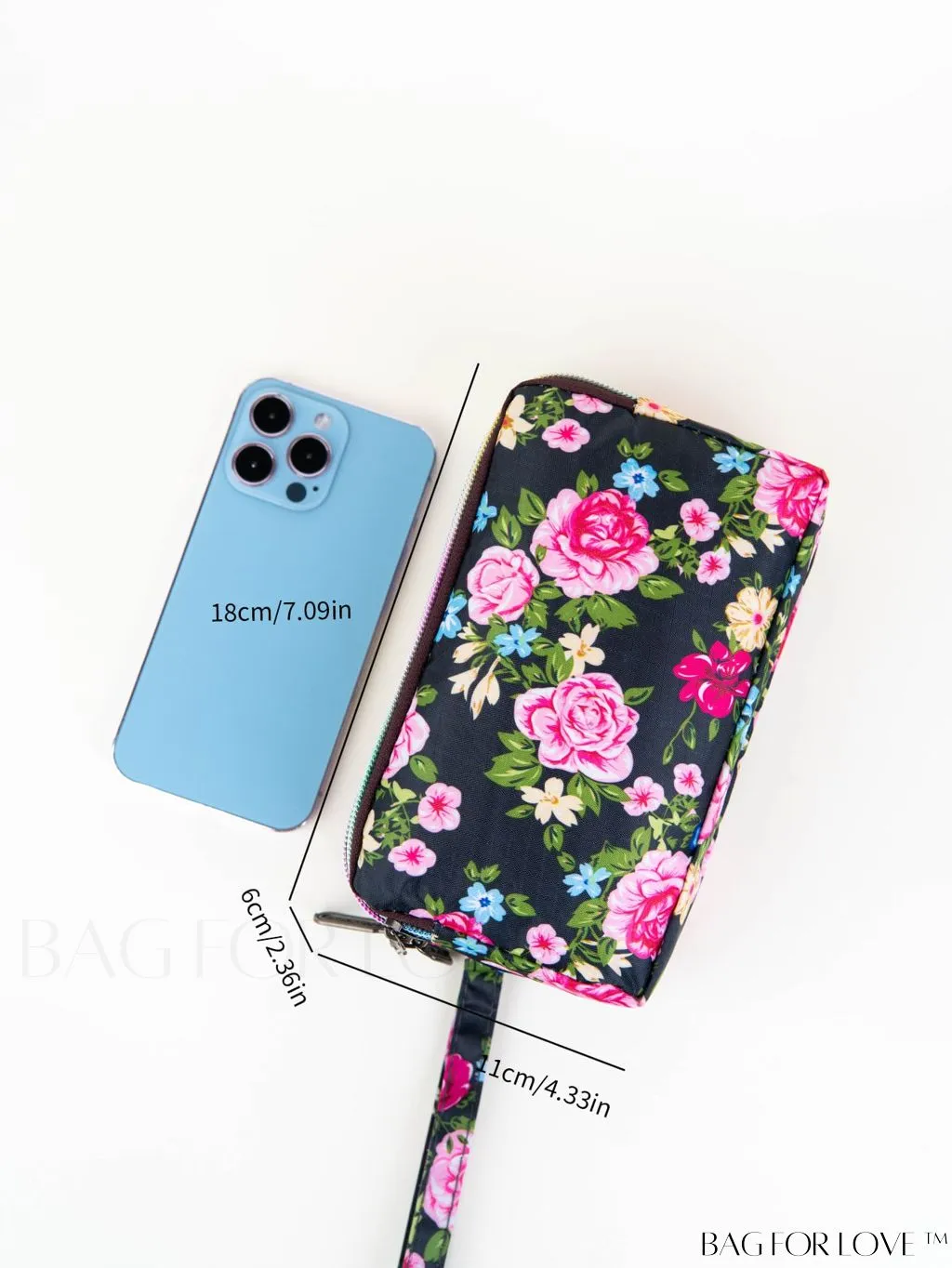BagForLove - Stylish Floral Print Long Wallet: Waterproof, Zippered & Spacious Coin Purse